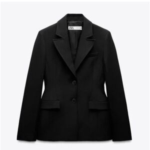 Zara - Fitted Blazer with Shoulder Pads (ZW Collection) - L